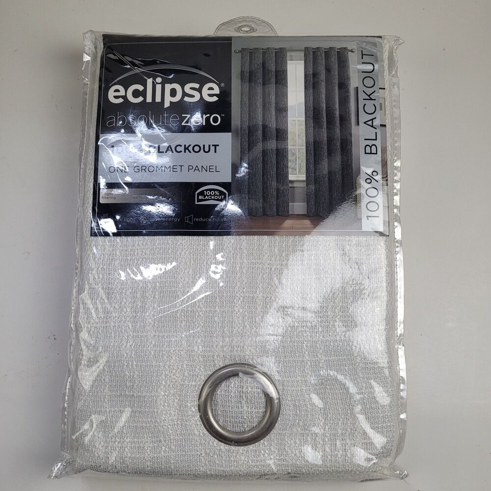 NEW Eclipse Absolute Zero 50 x 63 One Grommet curtain panel 'Dean White'' #CT11